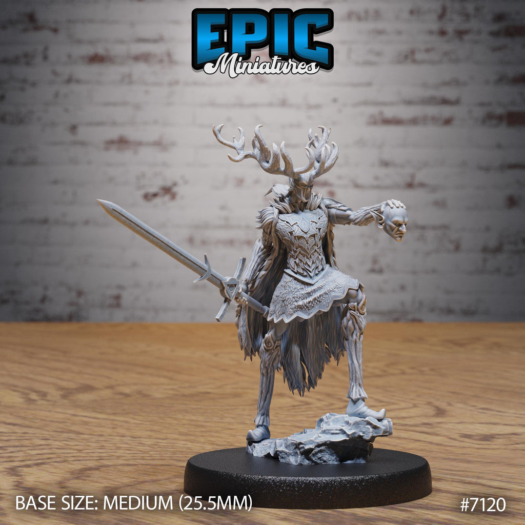 Green Knight Guardian Option #7120 front DND miniature Natural Magic 16k resin