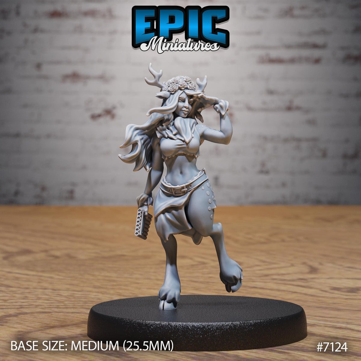 Deer Folk Option #7124 front DND miniature Natural Magic 16k resin
