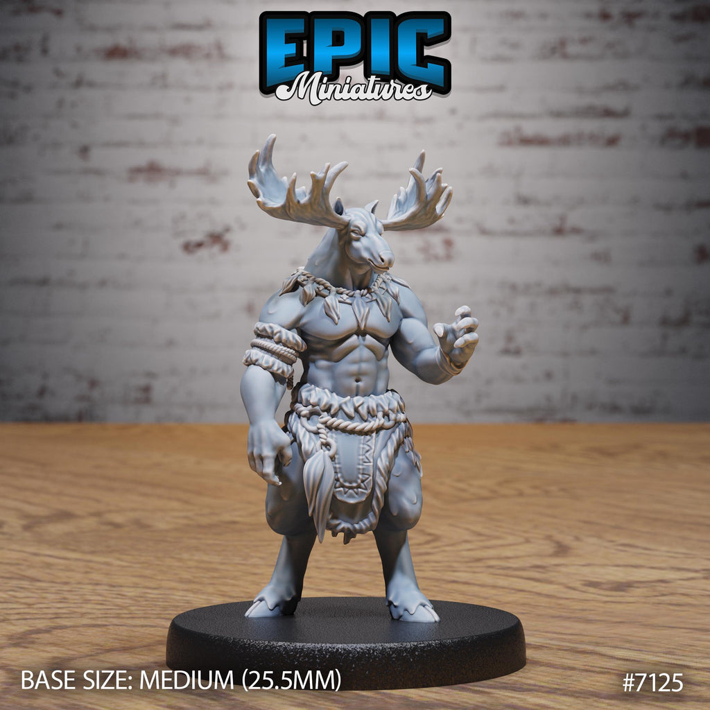 Deer Folk Option #7125 front DND miniature Natural Magic 16k resin