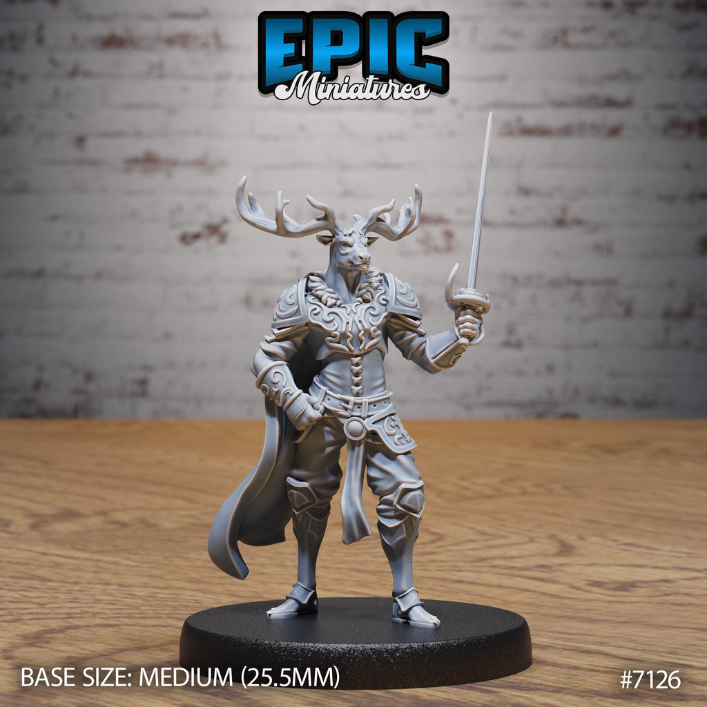 Deer Folk Option #7126 front DND miniature Natural Magic 16k resin