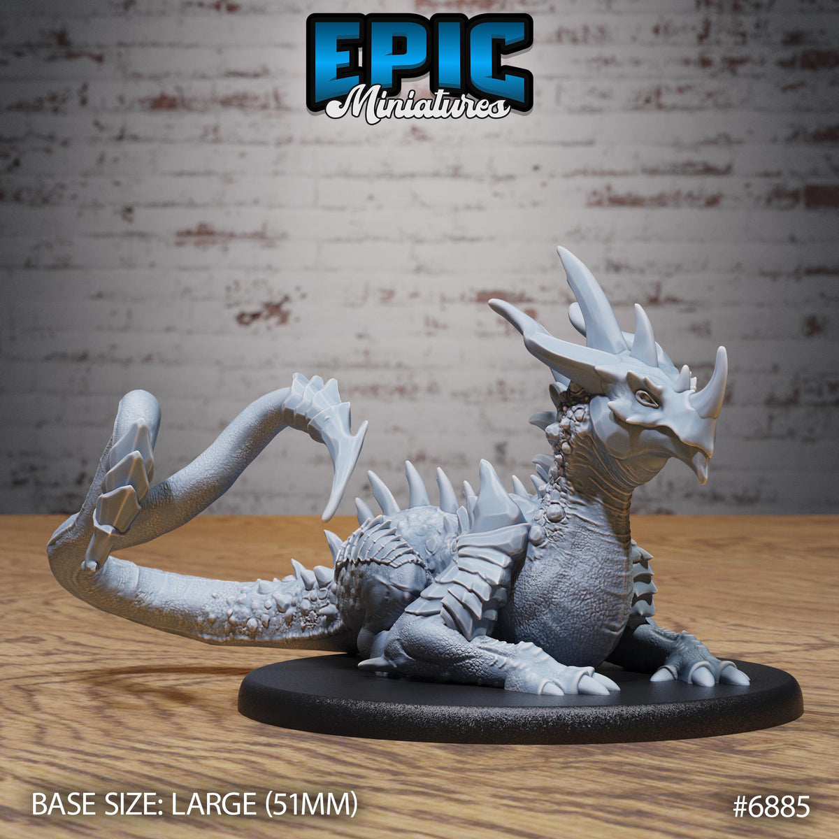 Crystal Guard Drake Option #6885 front DND miniature Knights Honor 16k resin