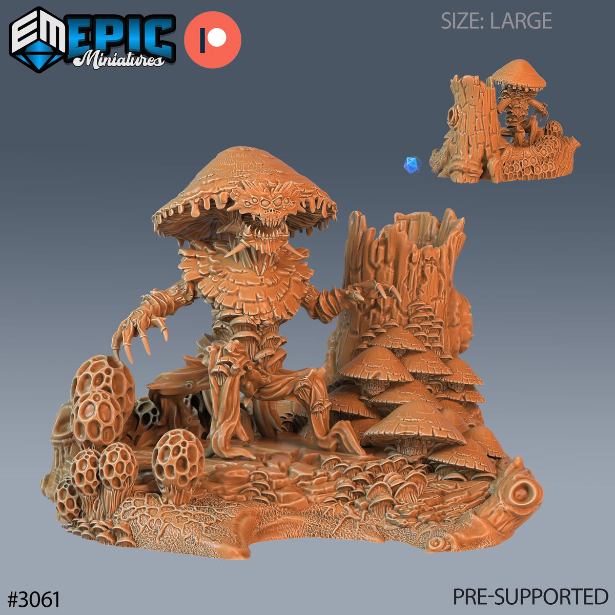 Fungus Tree Option #3061 front DND miniature Eternal Fungi 16k resin