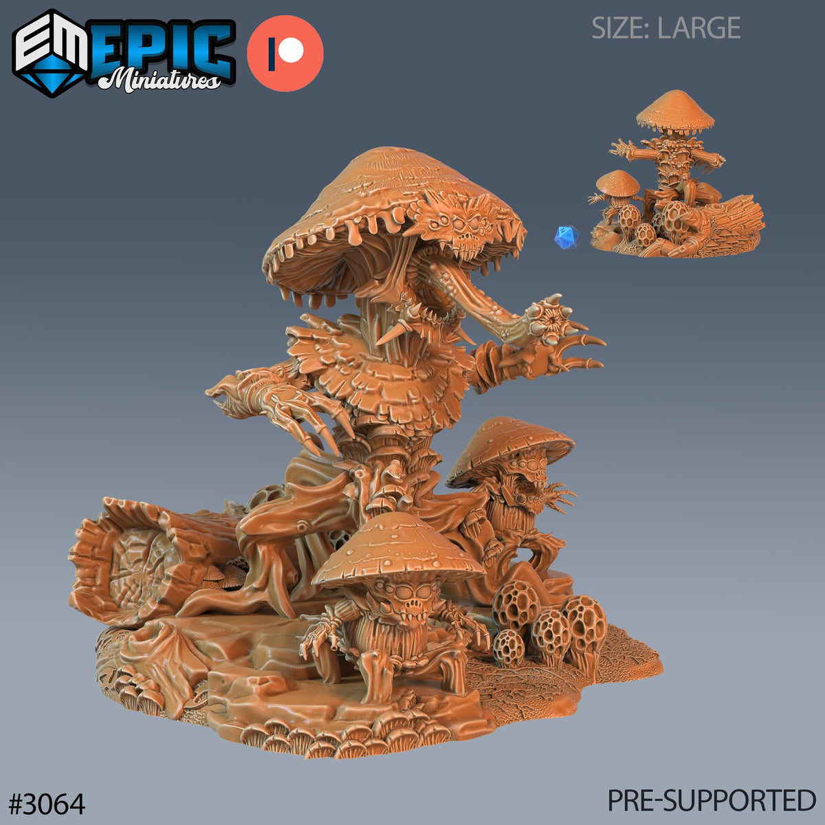 Fungus Tree 2 Option #3064 front DND miniature Eternal Fungi 16k resin
