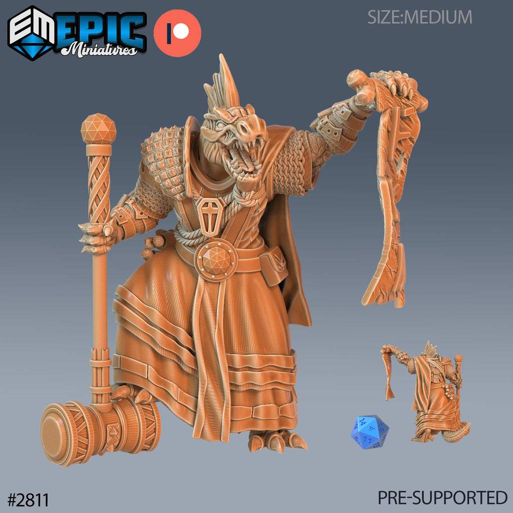 Lizardman Tribe Option #2811 front DND miniature Reptiles of War 16k resin
