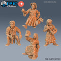 Halfling Villager Set of 4 DND miniatures group photo Little Folk