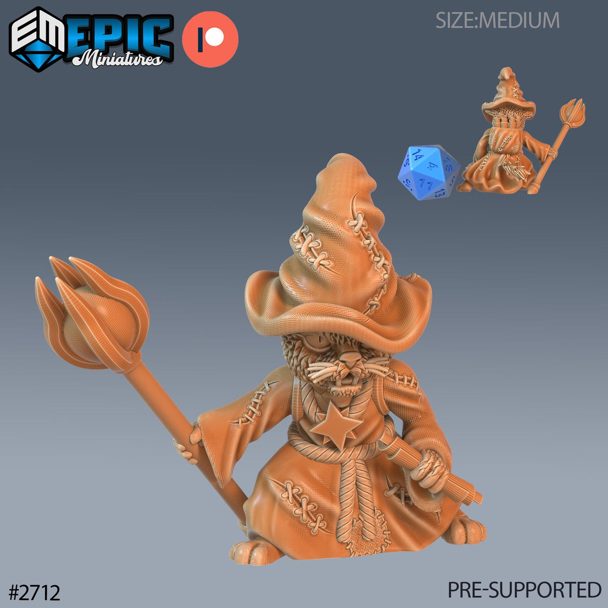 Cat Folk Tribe Option #2712 front DND miniature Wild Winter Holidays 16k resin