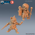 Cat Folk Tribe Set of 2 DND miniatures group photo Wild Winter Holidays