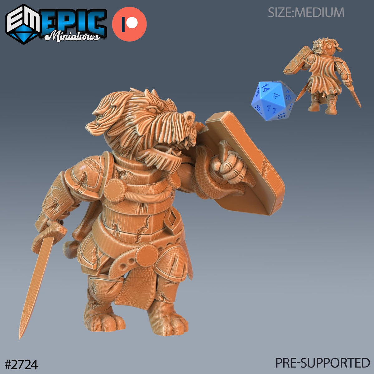Dog Folk Tribe Option #2724 front DND miniature Wild Winter Holidays 16k resin