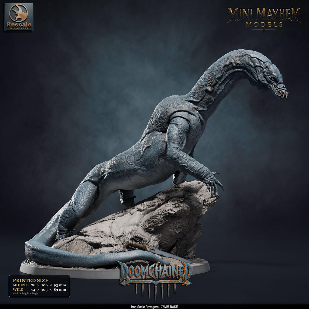 Iron Scale Ravager D | Option: Wild | front | DND miniature Doomchained Rescale Miniatures