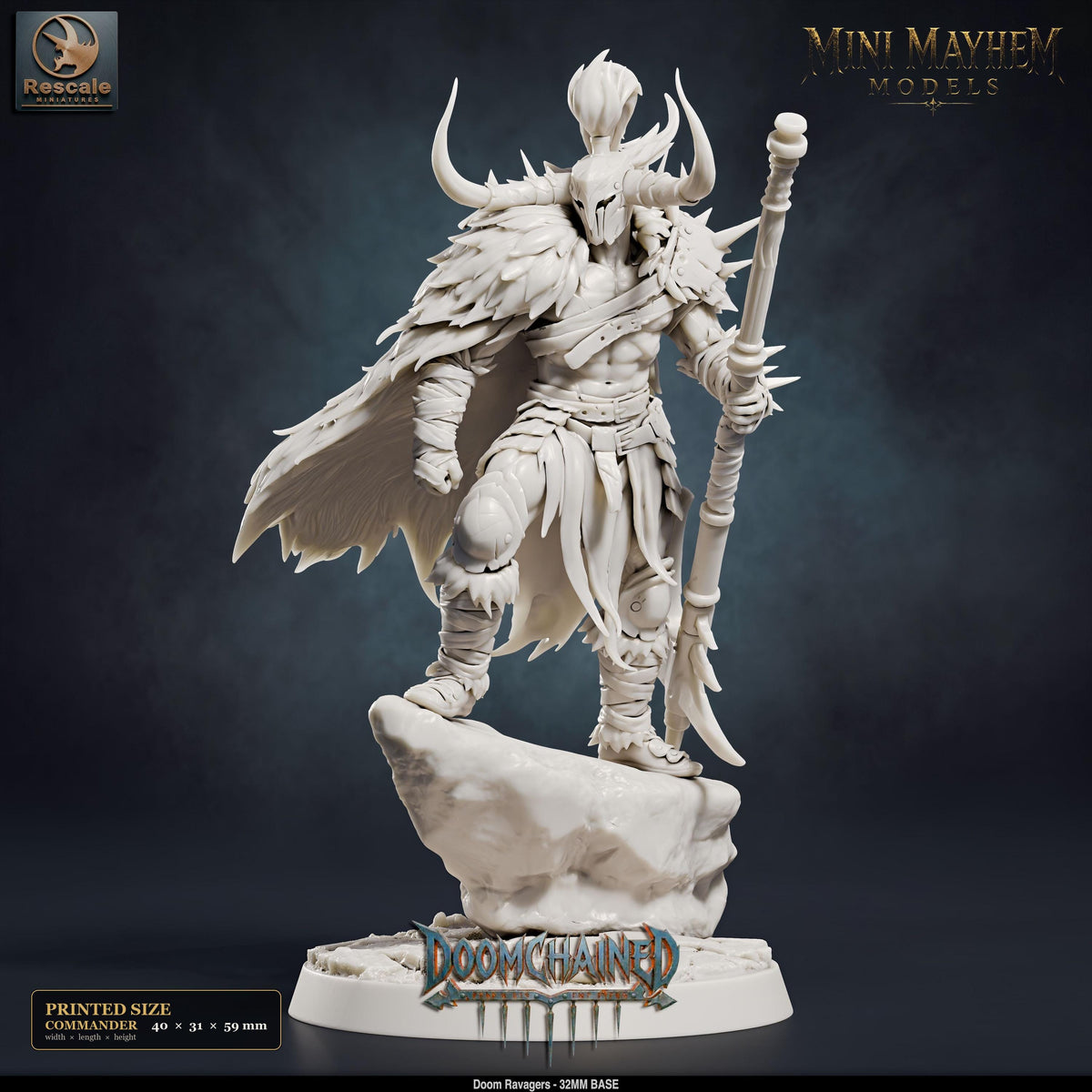 Doom Ravager Commander DND miniature Doomchained Rescale Miniatures