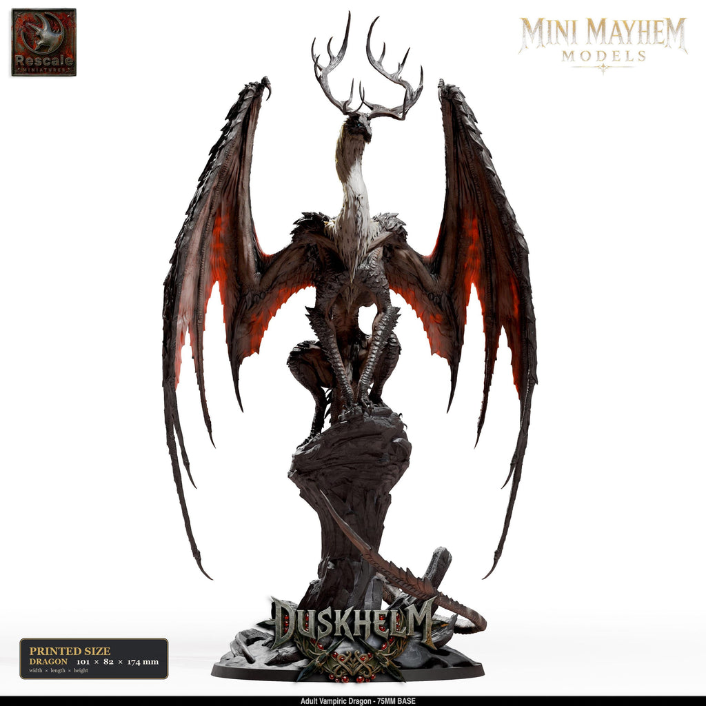 Adult Vampiric Dragon | group photo | DND miniatures Duskhelm Rescale Miniatures