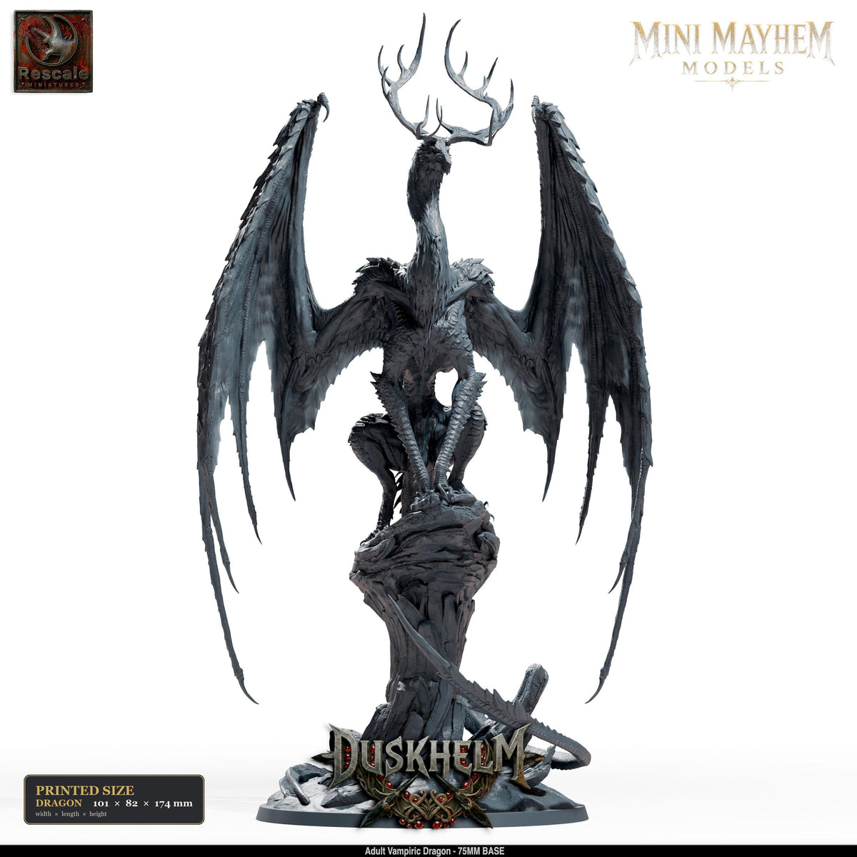 Adult Vampiric Dragon DND miniature Duskhelm Rescale Miniatures