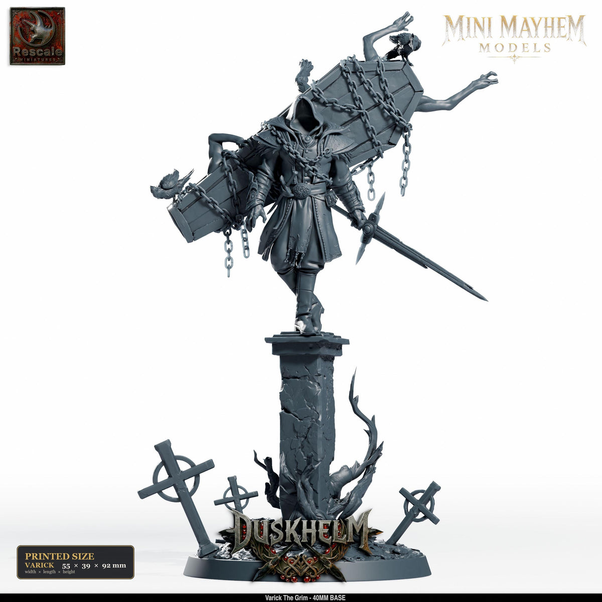 Varick the Grim DND miniature Duskhelm Rescale Miniatures