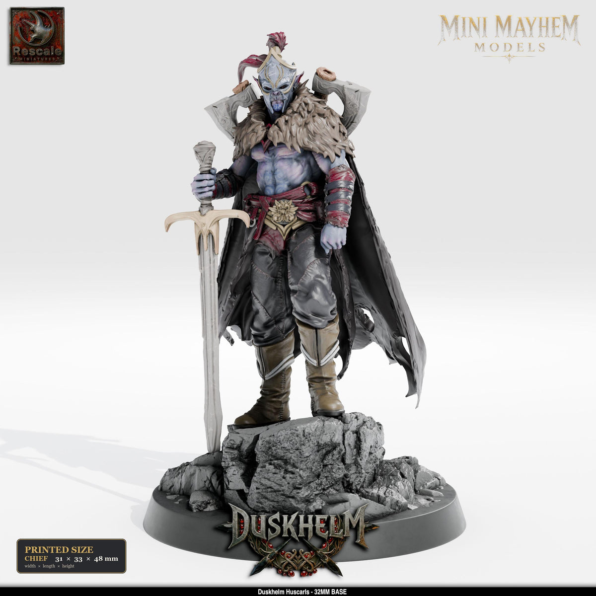 Huscarl Chief Vampire | group photo | DND miniatures Duskhelm Rescale Miniatures