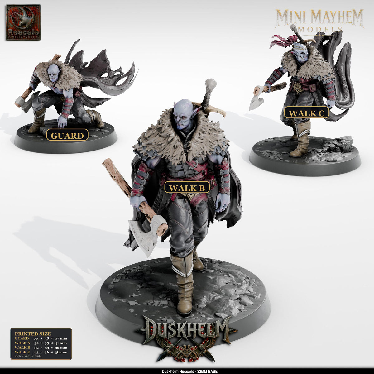 Huscarl Axe Vampire | group photo | DND miniatures Duskhelm Rescale Miniatures