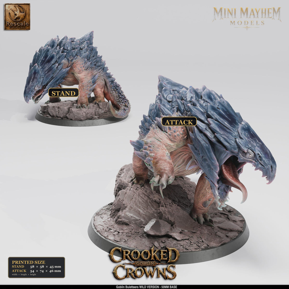 Goblin Buletteers Stand and Attack Crooked Crowns | Option: Stand Wild | front | DND miniature  Rescale Miniatures