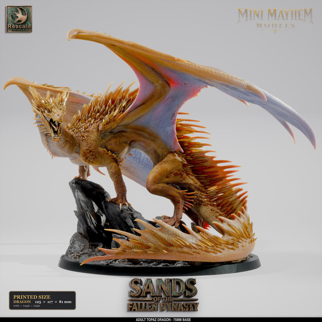Adult Topaz Dragon Sands Dynasty | group photo | DND miniatures  Rescale Miniatures