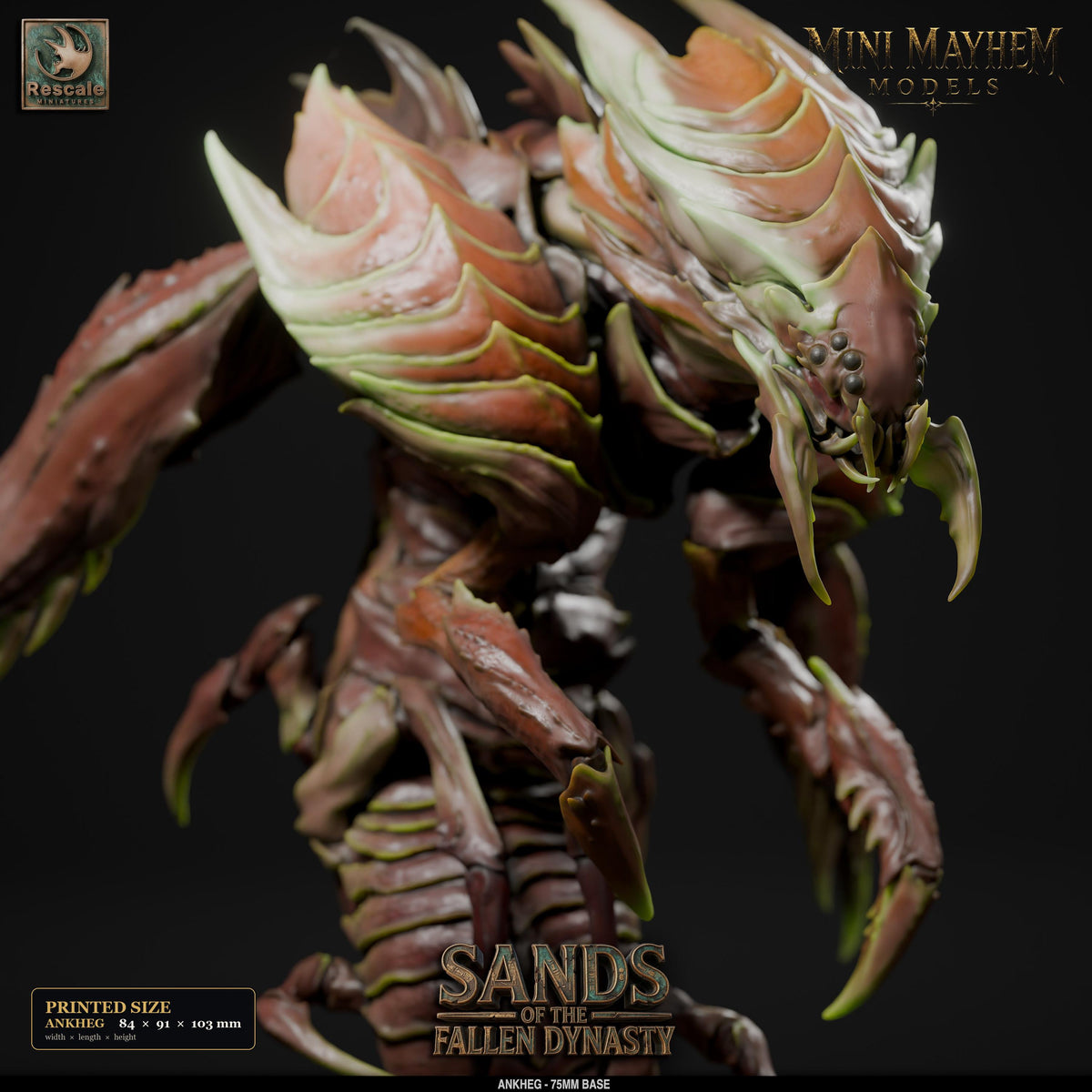 Ankheg Sands of the Fallen Dynasty DND miniature  Rescale Miniatures