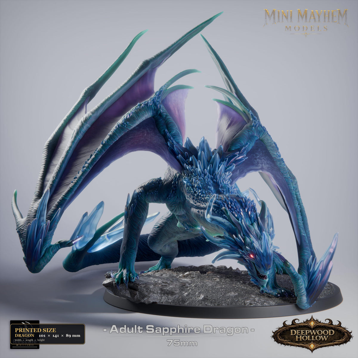 Adult Sapphire Dragon Deepwood Hollow | group photo | DND miniatures  Rescale Miniatures