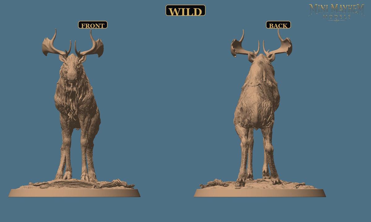 Aurora Elk-Knight Idle | Option: Wild | back | DND miniature  Rescale Miniatures