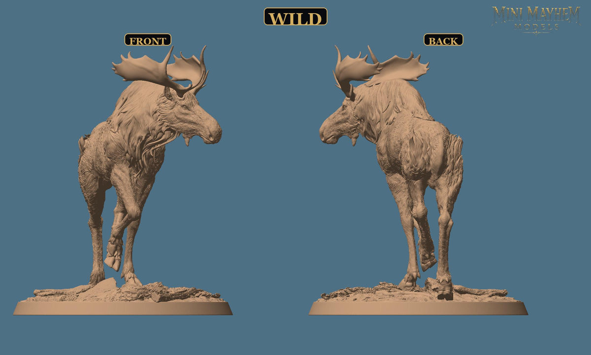 Aurora Elk-Knight Trot | Option: Wild | back | DND miniature  Rescale Miniatures