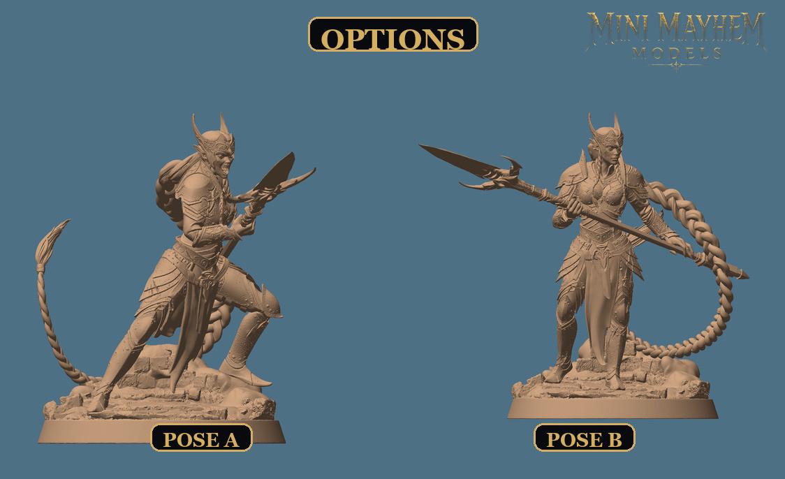 Aurora Sentinel Spear | Option: Pose A | back | DND miniature  Rescale Miniatures