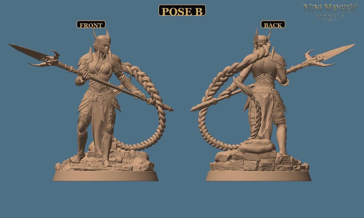 Aurora Sentinel Spear | Option: Pose B | back | DND miniature  Rescale Miniatures