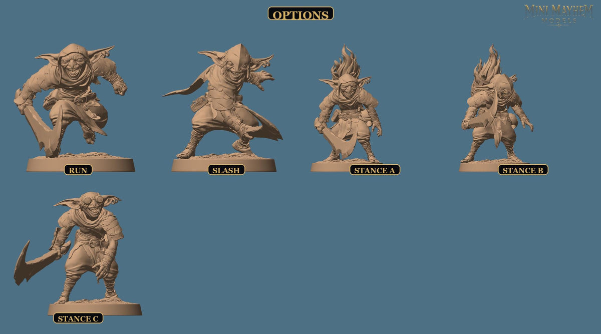 Crooked Blade Goblin Sword | Option: Slash | front | DND miniature  Rescale Miniatures