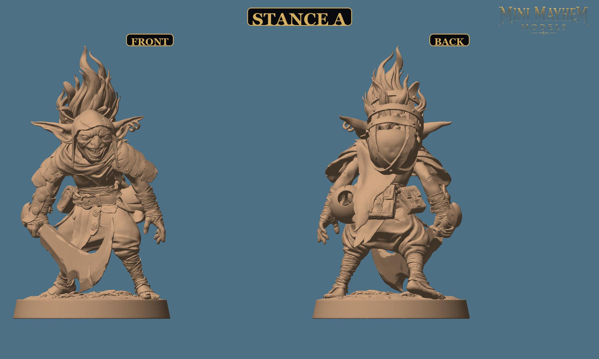 Crooked Blade Goblin Sword | Option: Stance C | front | DND miniature  Rescale Miniatures