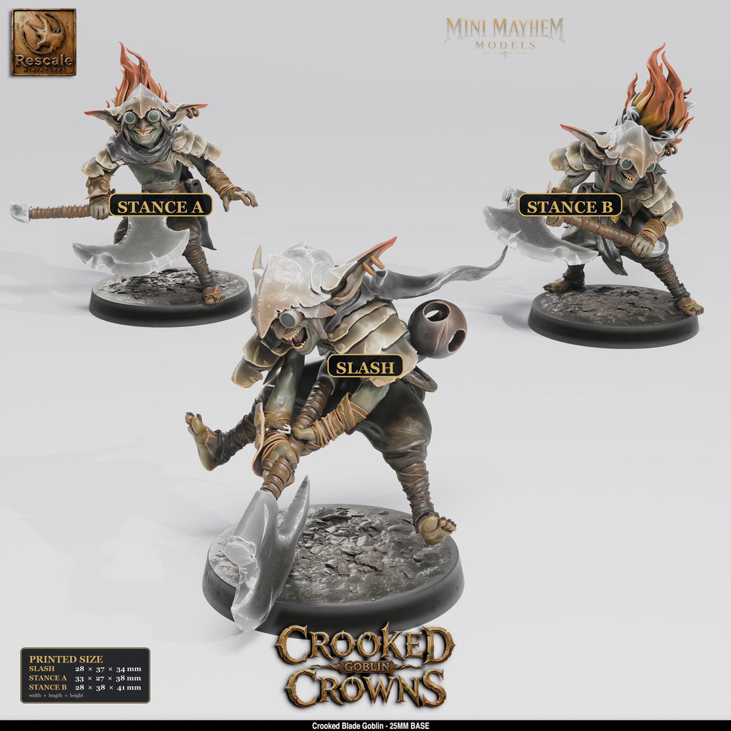 Crooked Blade Goblin Axe | group photo | DND miniatures  Rescale Miniatures