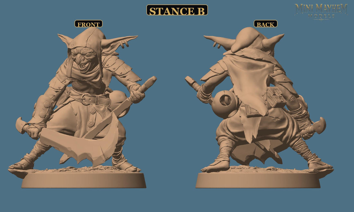 Crooked Blade Goblin Dual Swords | Option: Stance B | back | DND miniature  Rescale Miniatures