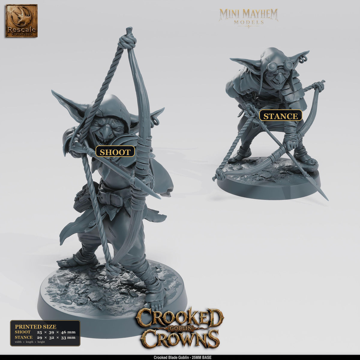 Crooked Blade Goblin Archer | Option: Shoot | front | DND miniature  Rescale Miniatures