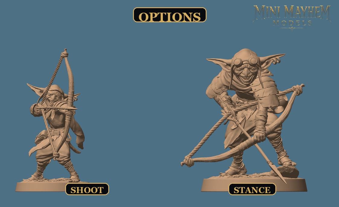 Crooked Blade Goblin Archer | Option: Shoot | back | DND miniature  Rescale Miniatures