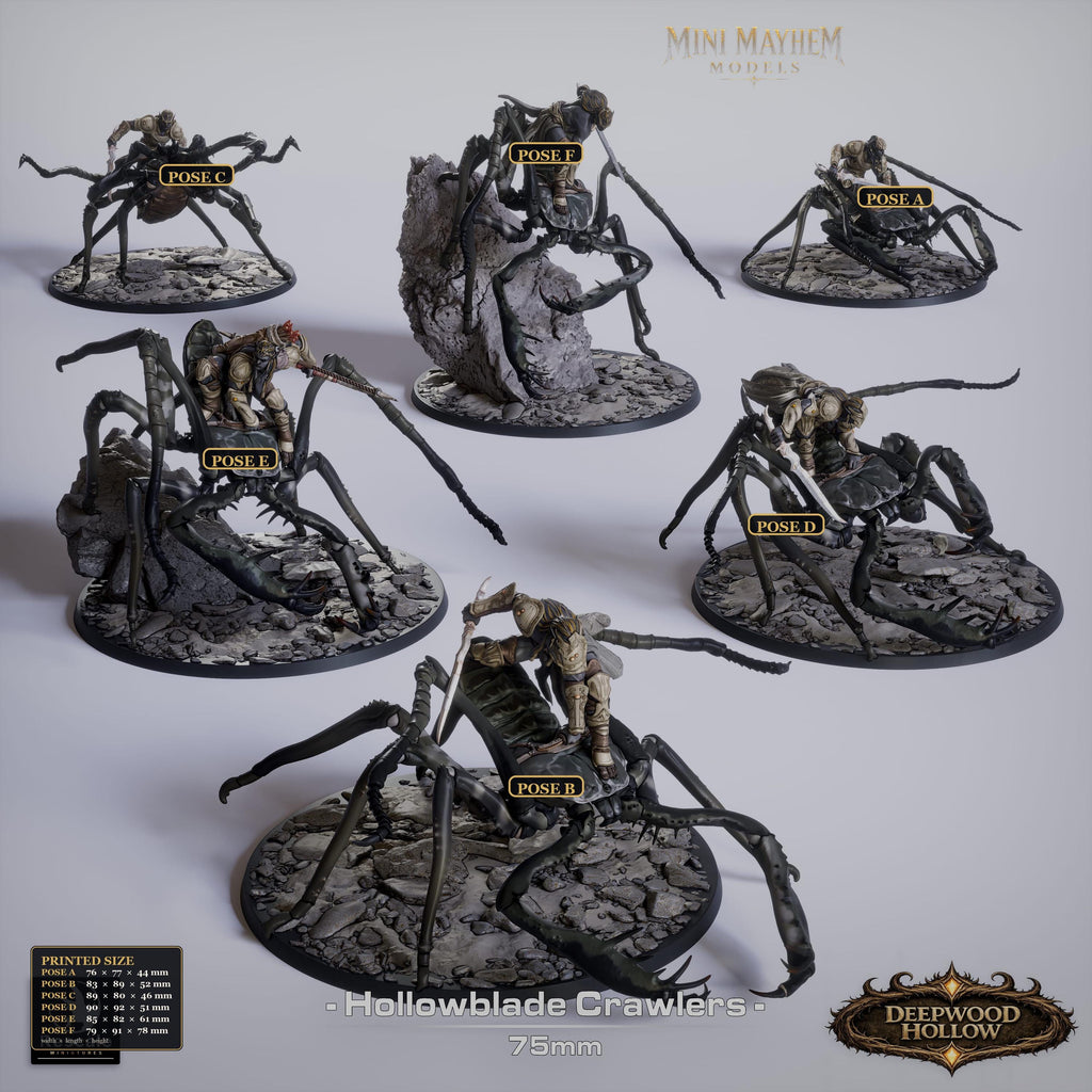 Hollowblade Crawlers Poses A B C Deepwood Hollow | group photo | DND miniatures  Rescale Miniatures