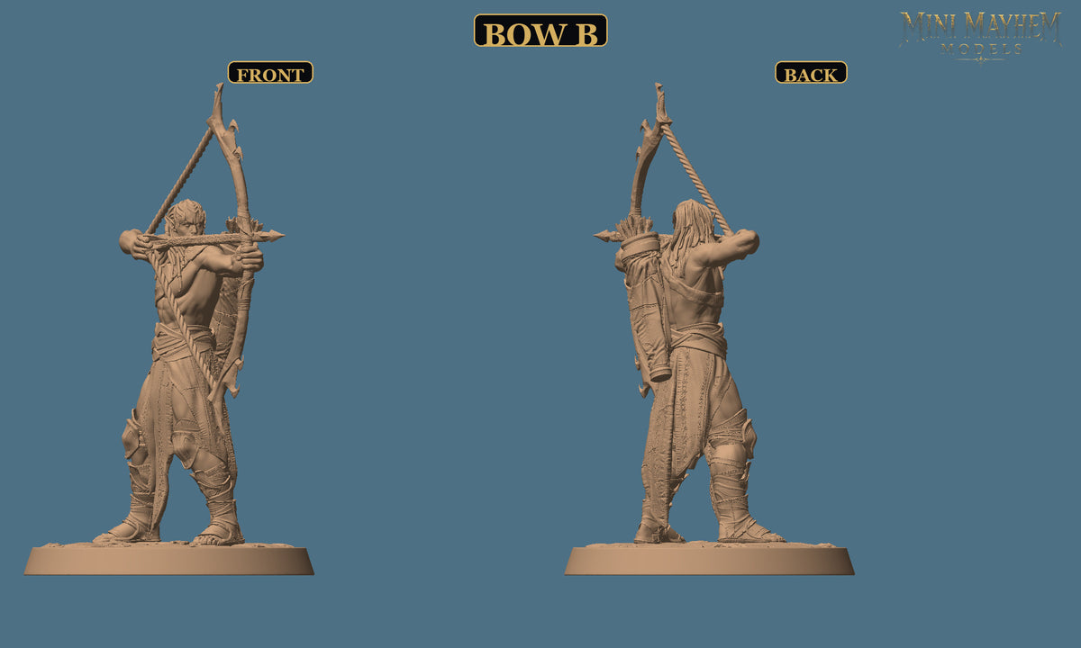 Hollow Blades Dark Elf Archer Deepwood Hollow | Option: Bow B | front | DND miniature Deepwood Hollow Rescale Miniatures