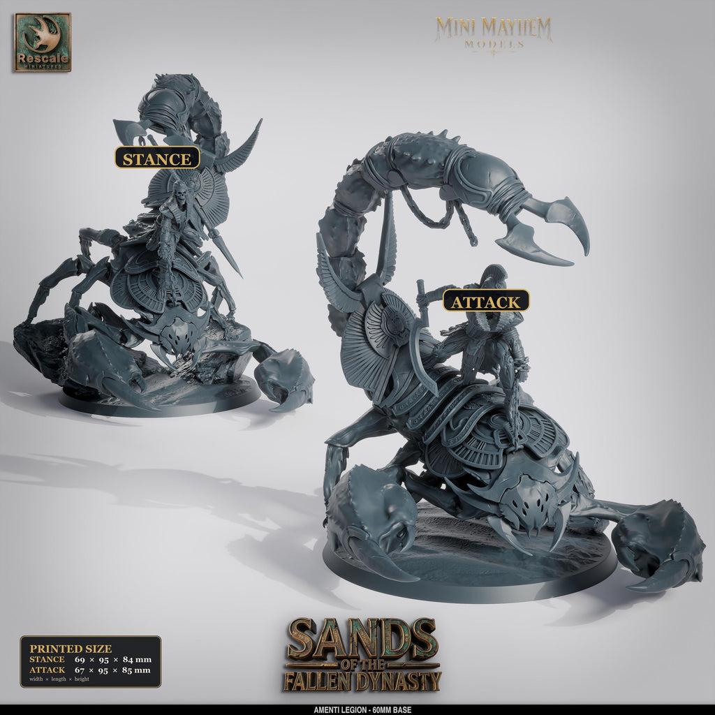 Amenti Legion Scorpion Stance and Attack | Option: Stance Mount | front | DND miniature  Rescale Miniatures