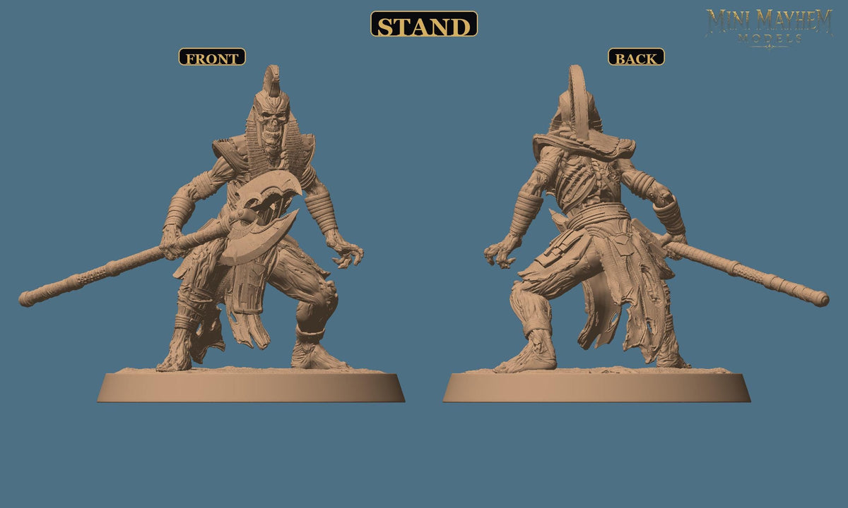 Undead Legion Halberd Sands Dynasty | Option: Walk B | front | DND miniature  Rescale Miniatures
