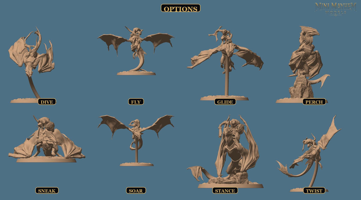 Zicoalt Dragon Rider Totem of the Scalewings | group photo | DND miniatures  Rescale Miniatures