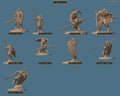 Moon Elf Sentinel Spear Warden of Lies | Option: Ready Spear | front | DND miniature  Rescale Miniatures