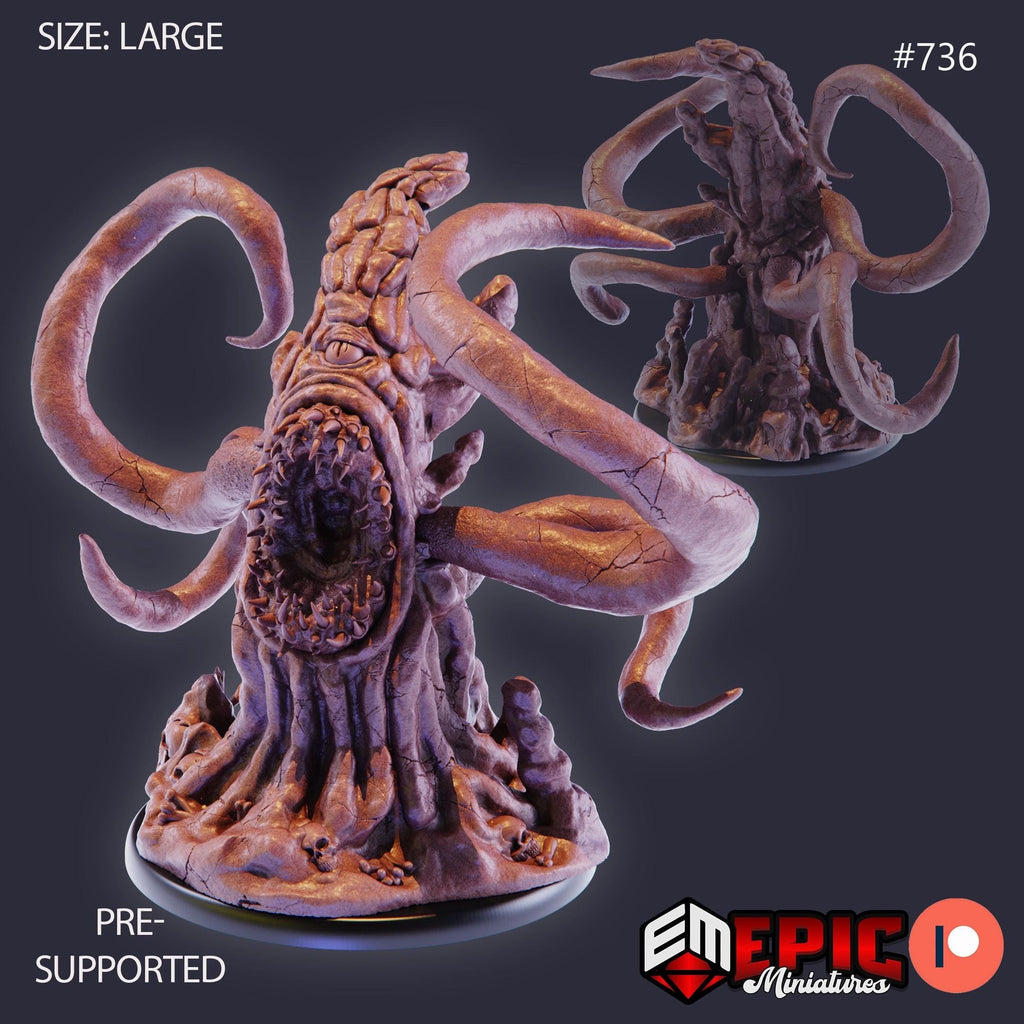 Tentacle Rock Option #736 front DND miniature Psionic Overlords 16k resin