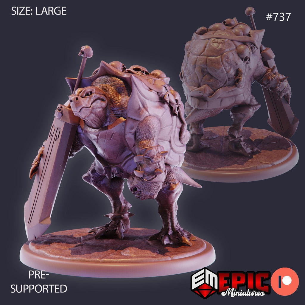 Skull Turtle Option #737 front DND miniature Psionic Overlords 16k resin