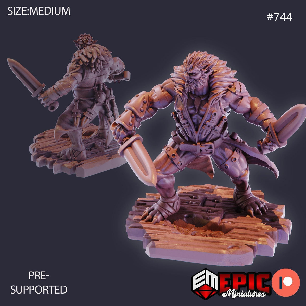 Batbear Option #744 front DND miniature Psionic Overlords 16k resin