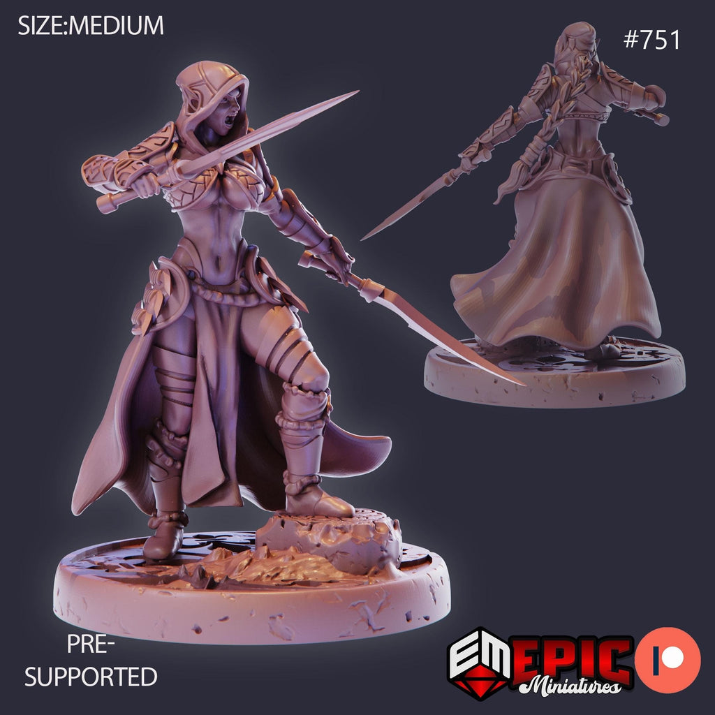 Dark Elf Rogue Option #751 front DND miniature Psionic Overlords 16k resin