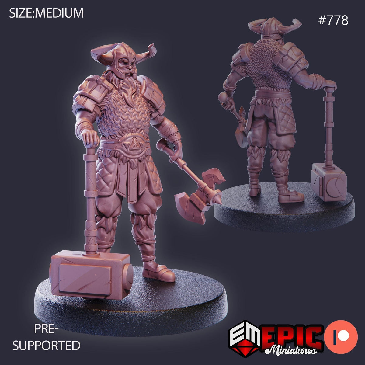 Viking Raider Male Option #778 front DND miniature Norse Raiders 16k resin