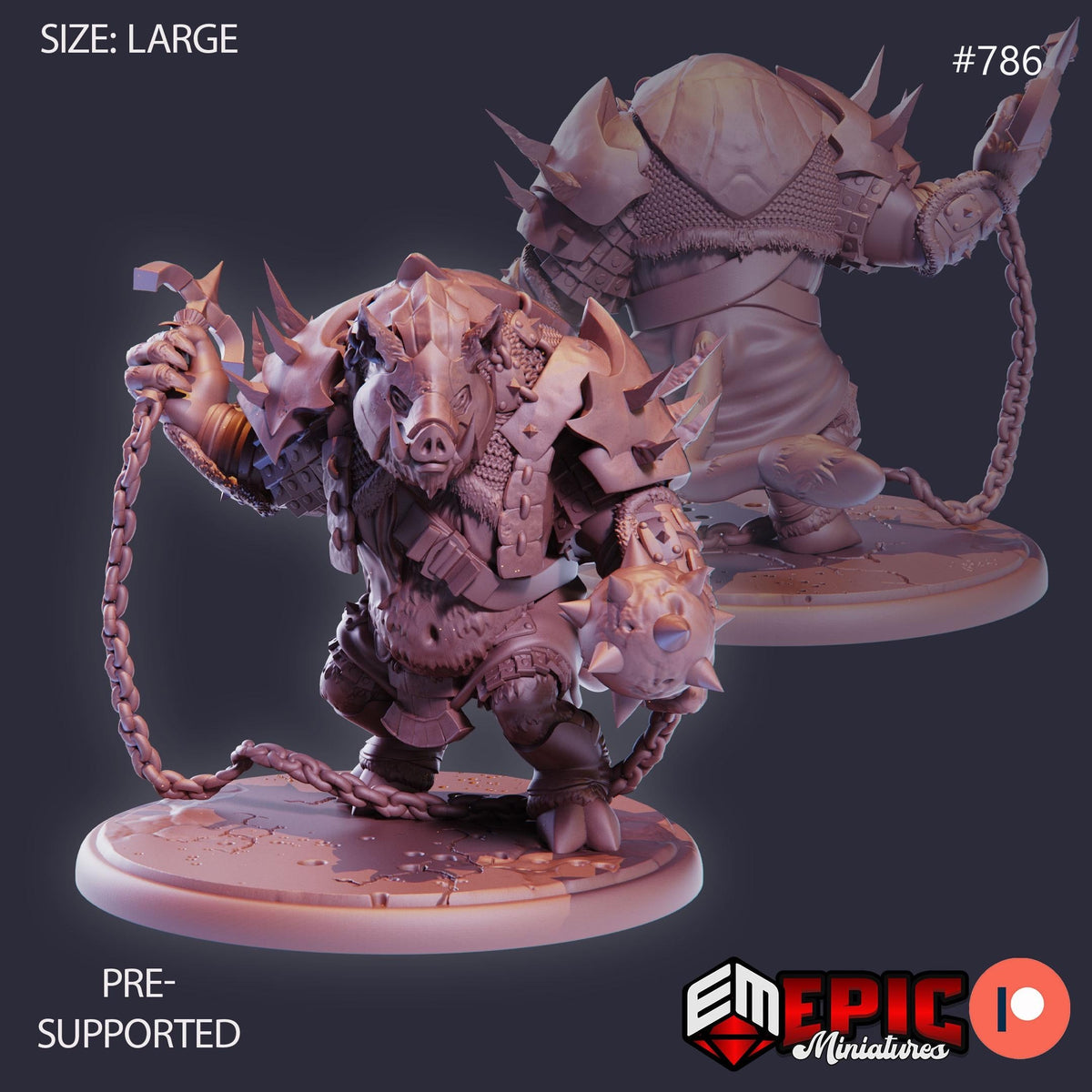 Pigserker Option #786 front DND miniature Norse Raiders 16k resin