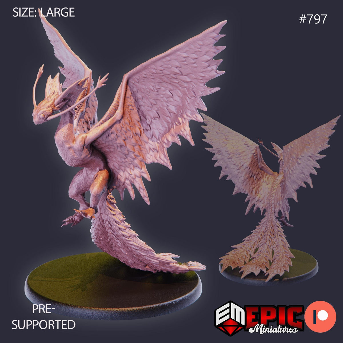 Snow Wyvern Option #797 front DND miniature Norse Raiders 16k resin