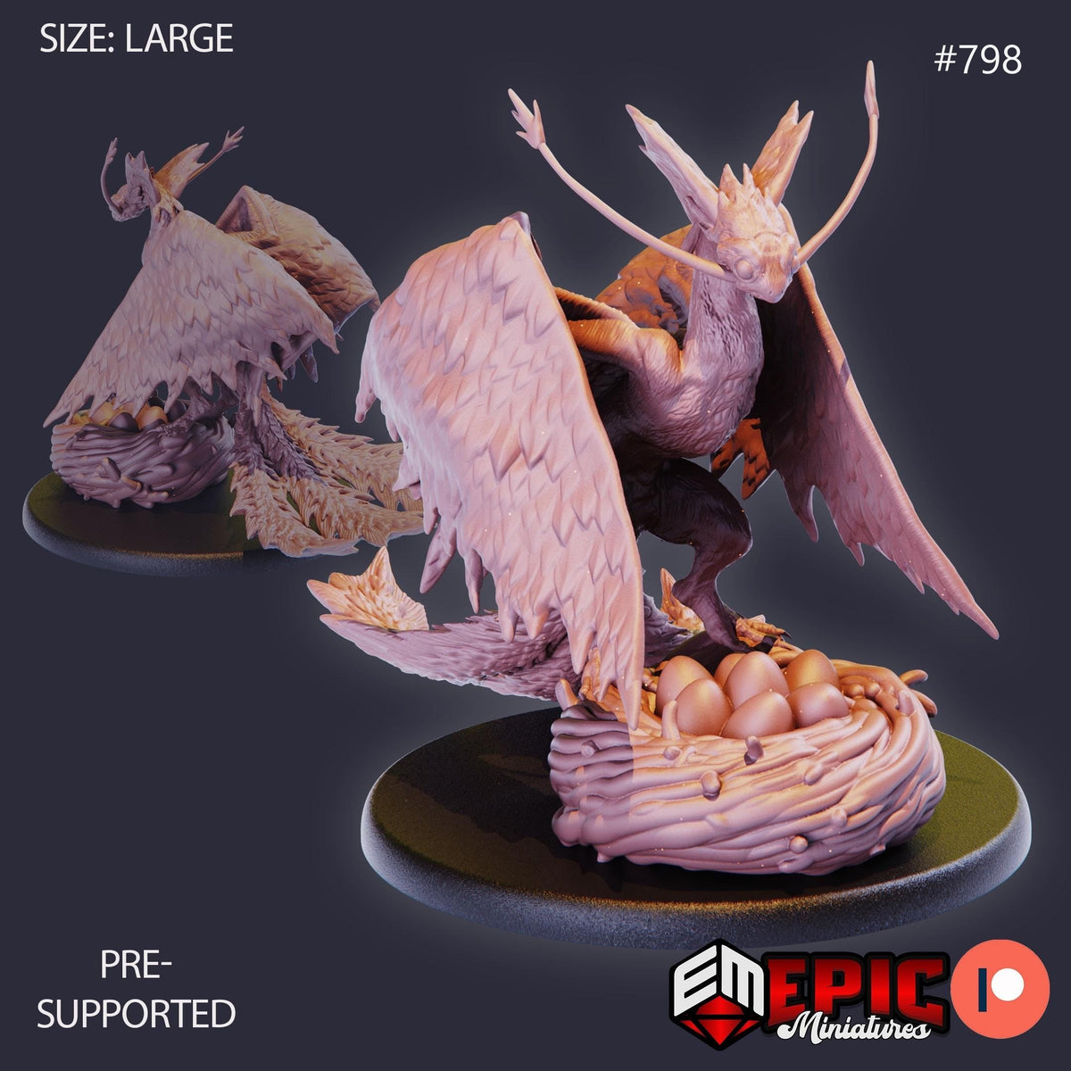 Snow Wyvern Option #798 front DND miniature Norse Raiders 16k resin