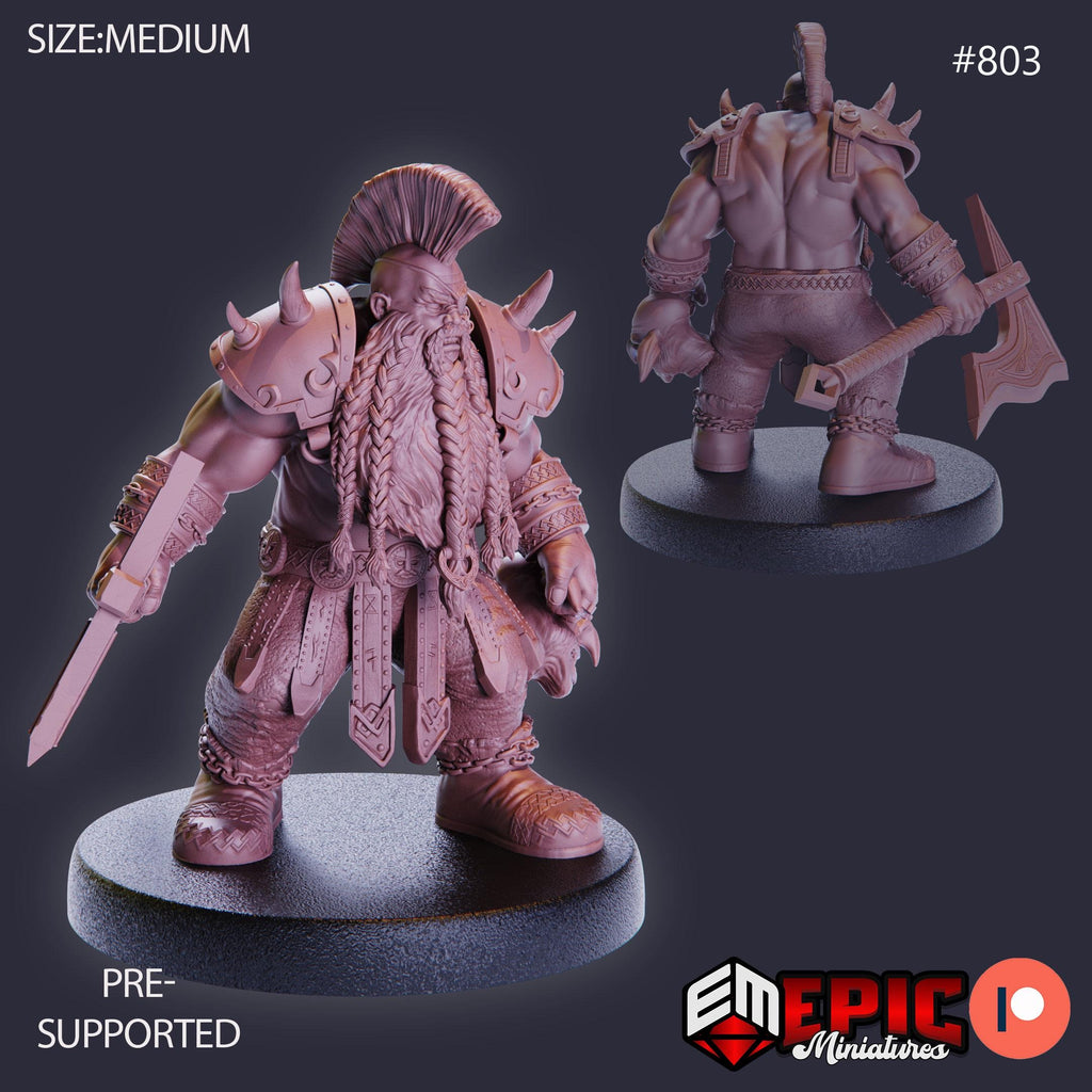 Dwarf Raider Option #803 front DND miniature Norse Raiders 16k resin