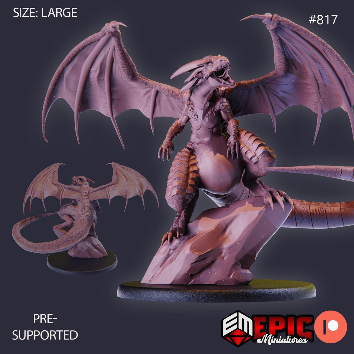 Fafnir Option #817 front DND miniature Norse Raiders 16k resin