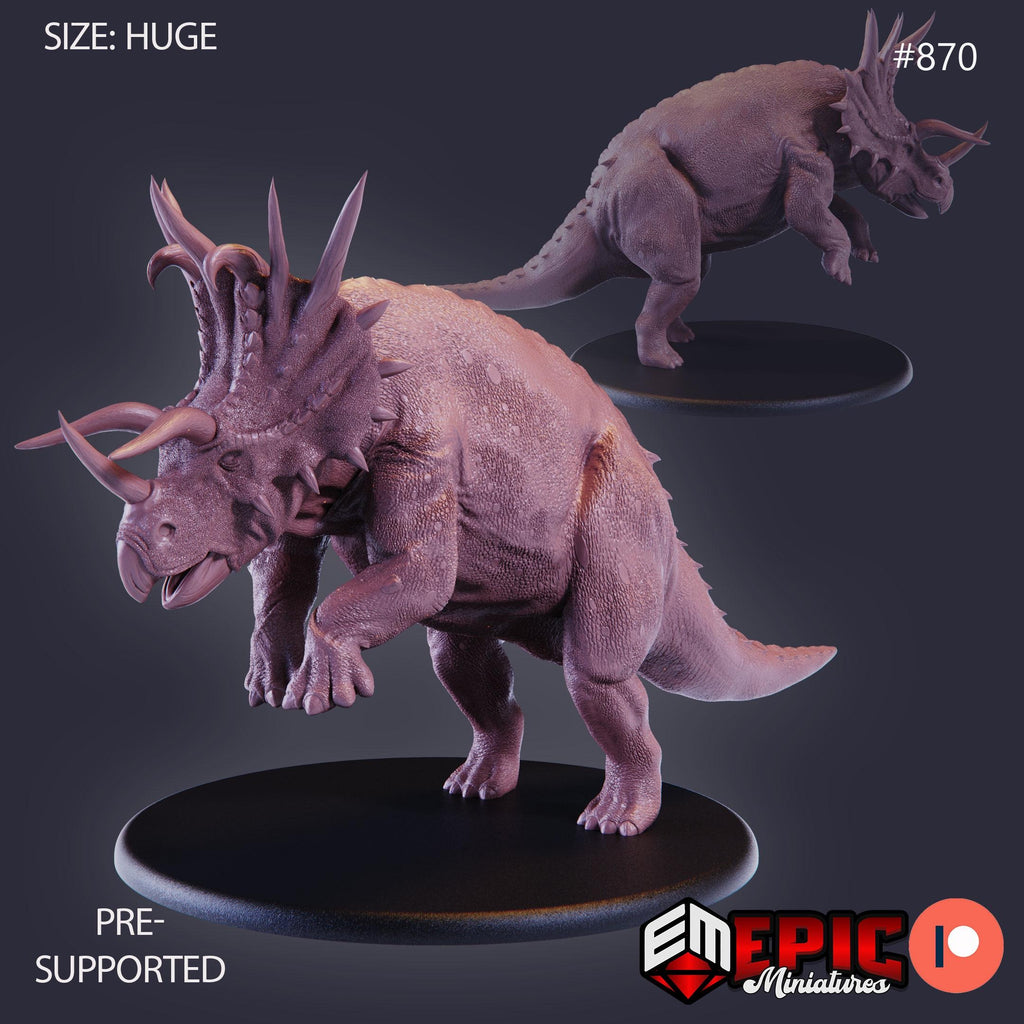 Triceratops Option #870 front DND miniature Lost Paradise 16k resin
